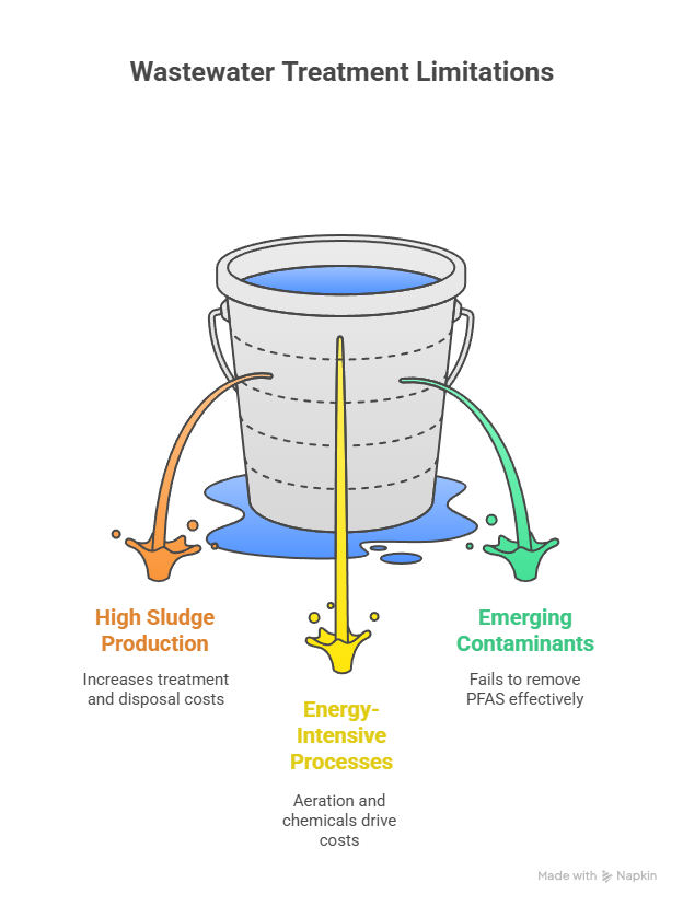 Limitations of Conventional Wastewater Treatment Systems